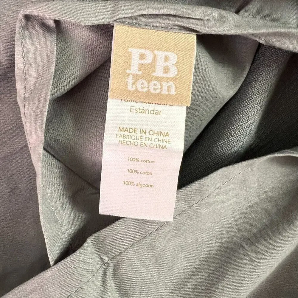 Pottery Barn PB Teen Standard Pillow Sham Corduroy Gray 3345